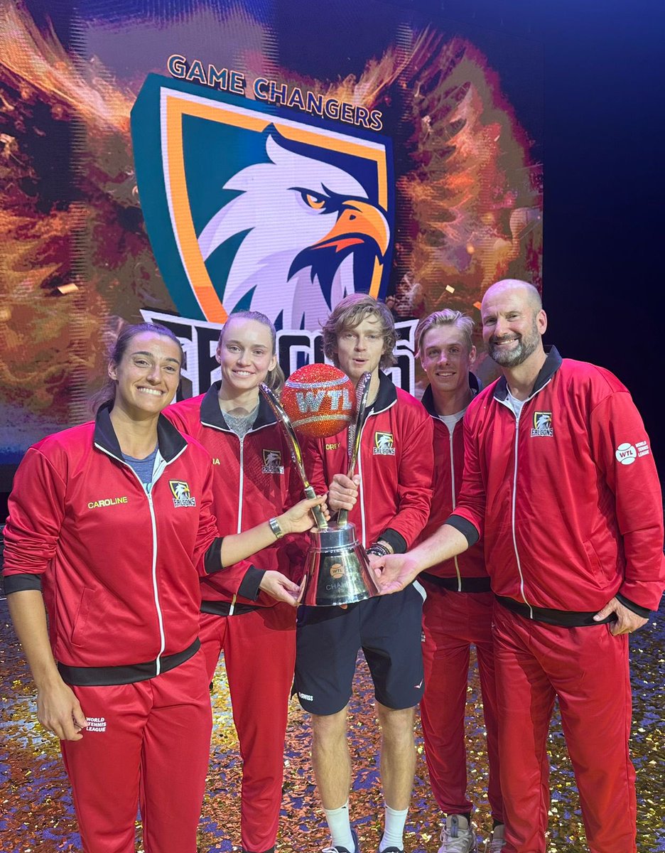 Thank you for a great week Team Falcons. Special people. <a href="/AndreyRublev97/">Andrey Rublev</a> <a href="/ElenaRybakina2/">Elena Rybakina Fan page</a> <a href="/CaroGarcia/">Caroline Garcia</a> <a href="/WTL_WORLD/">WORLDTENNISLEAGUE</a>