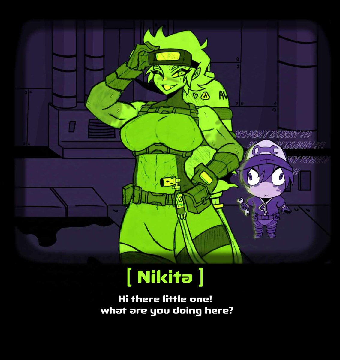 #awaria Fanart of Nikita from Awaria!!! And I have finally unlocked the pudding pie recipe by beating hard mode!!!!! go play this game I highly recommend it!!!
q(≧▽≦q)