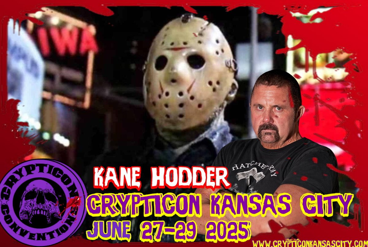 Getting choked up yet? Welcome back Kane Hodder to Crypticon KC!!!!