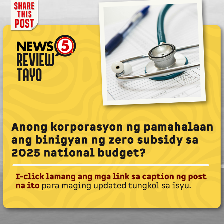 News5PH's tweet photo. #News5ReviewTayo | Napagdesisyunan ng bicameral conference committee ng Senate at House of Representatives na hindi pagbigyan ang hinihinging P74-bilyong subsidiya ng government-owned and controlled corporation #GOCC na ito dahil sa P600-bilyon nitong reserve funds. https://t.co/ppNAcwW4y1