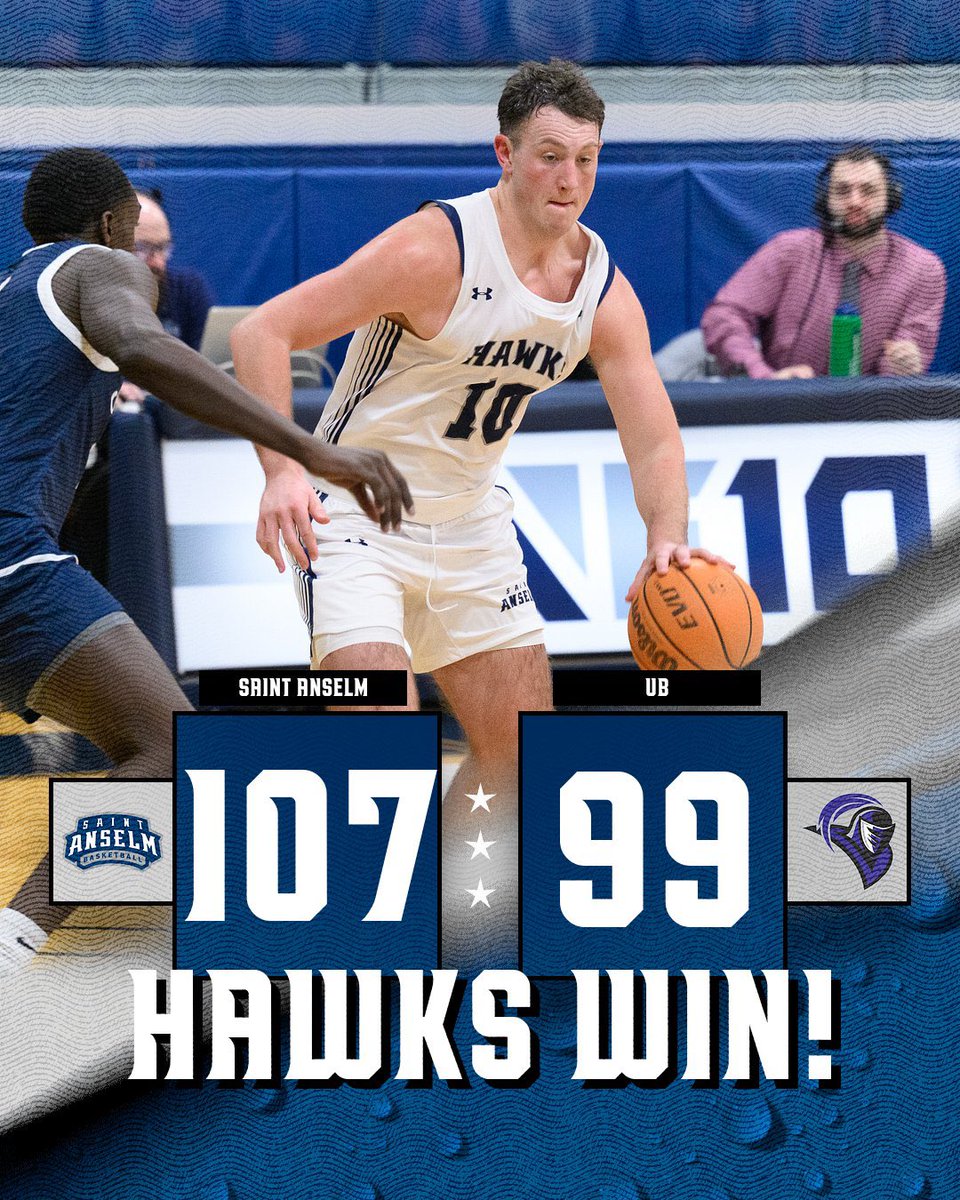Sean McCarthy dropped a season-high 30 points to lead all scorers as the Hawks closed 2024 with a big win over Bridgeport on Saturday! 👏🏀

RECAP/BOX SCORE: saintanselmhawks.com/news/2024/12/2…

#HawksSoarHigher