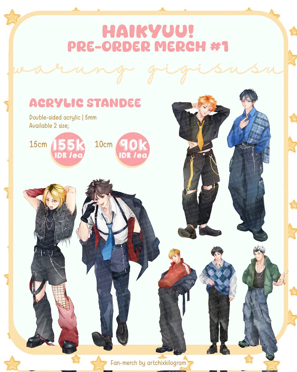 artchixkilogram's tweet photo. [RTs are appreciated]

HAIKYUU!! PO MERCH #1 by #warunggigisusu

📌 Mail order via Shopee Only
📌 Periode PO 23 Des 24 - 4 Jan 25
📌 INA Only

 🛒 https://t.co/IZXsyVKFbb https://t.co/mS57uKZrzx