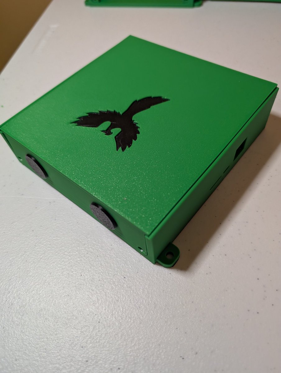 HumbleBeastKerr's tweet image. Finished the lid to the main circuit board today. I asked #Grok for a picture of an opal. Got this Phoenix cut opal and ran with it. I&apos;m really happy with my cable knockouts. If I had some black TPU that&apos;d be even better. #ProjectOpal #CnC #3Dprinting #Progress