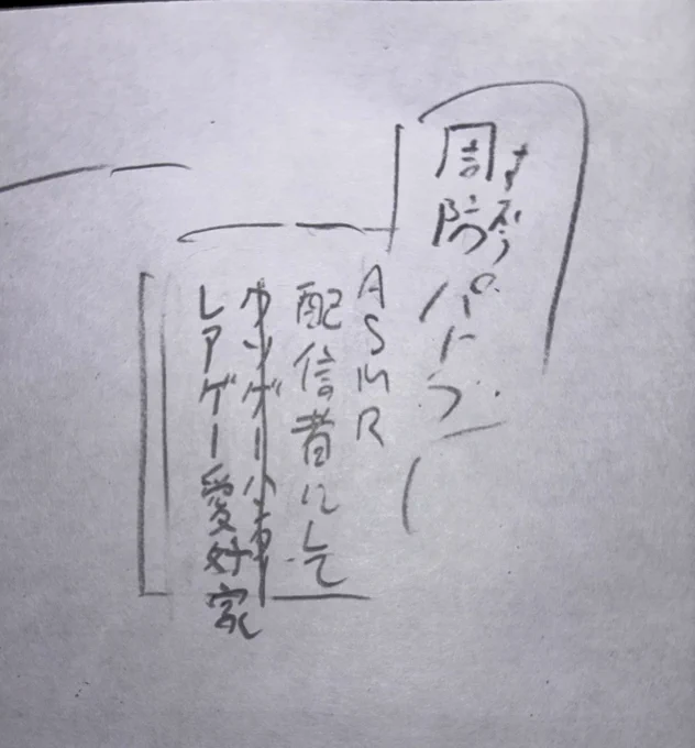 パトラちゃんのイヤホンお渡し会レポ漫画、とりあえず1コマ目にこのナレーション入れる事にした
お渡し会の情報はどう入れようかしら 