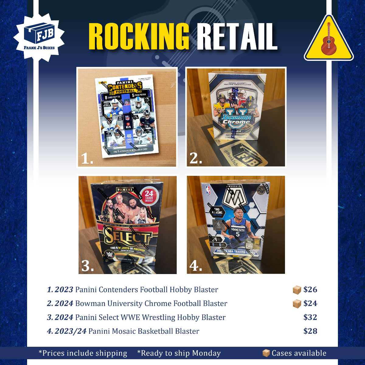 FrankCardMarket's tweet photo. 🤘🎸🤘🎸🤘🎸🤘🎸🤘🎸🤘🎸

--------🚨In Stock Alert🚨--------

Retail product! Include the product name and the amount claimed in your post!

Claim Away! https://t.co/plnu6QieLY