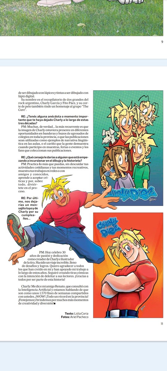 Gracias Revista Express por la colorida nota sobre el 30° aniversario de #CharlyPaez, mi personaje de tiras cómicas que salió por primera vez un 16 de diciembre de 1.994 y que actualmente continúa publicándose ininterrumpidamente en Catamarca.