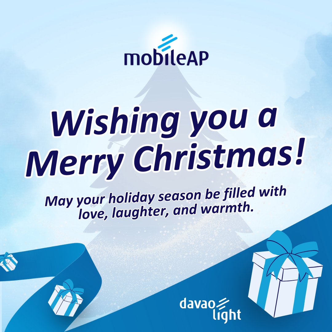davao_light's tweet image. 🎄✨ Merry Christmas! ✨🎄

Thank you for another year of trusting us to power your homes and brighten your lives.

Here’s to a brighter, energized year ahead! 💡

#MobileAP #MerryChristmas #BrightHolidays #AboitizPower #DavaoLight