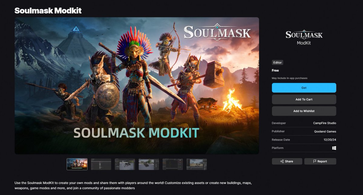 Good news here! We've finally completed our review on Epic, and now you can download the Modkit on the Epic store anytime you want: store.epicgames.com/en-US/p/soulma…