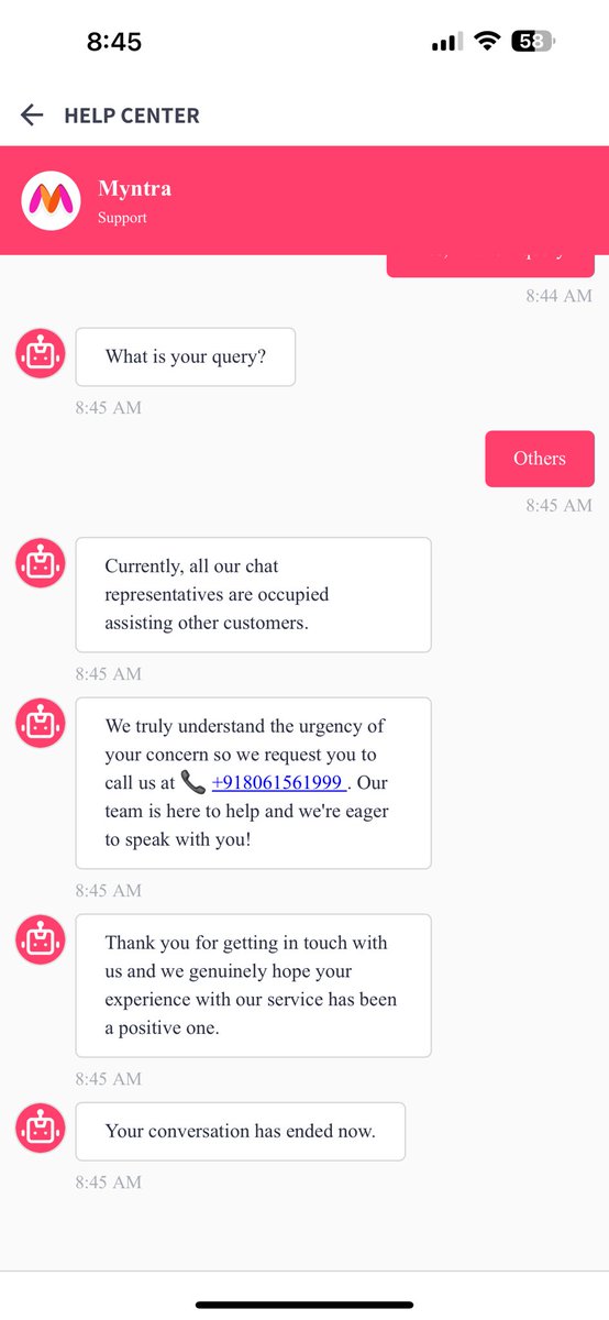 aditya_shrinath's tweet photo. @myntra @MyntraSupport  this how they are helping regarding this order 1285513 28807056569101 i am trying to connect but showing this not answering call please don’t buy anything from here https://t.co/7FWxB0rnG5