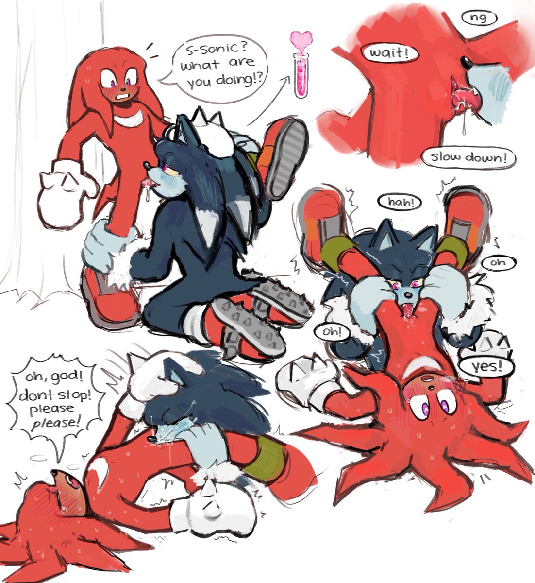 Werehog Sonic x Knuckles ❤️ Love  Potion  (Dub  Con  Warning)  #KnucklesTheEchidna #SonicTheHedgehog #sonknux