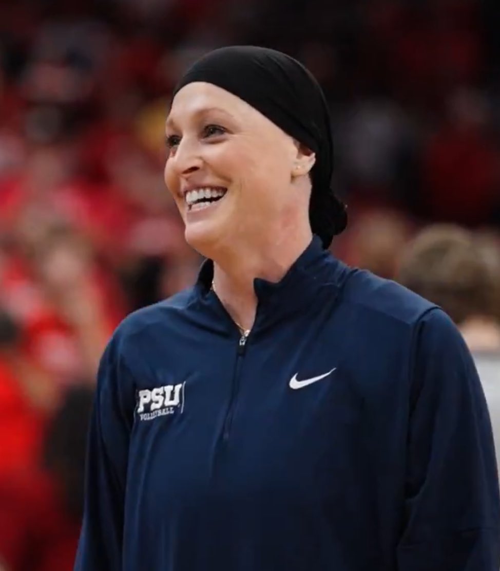emilycschwartz's tweet photo. 4 months ago Katie Schumacher-Cawley, Penn State Women’s Volleyball head coach, was diagnosed with breast cancer.

Today, she became the FIRST EVER female head coach to win a National Championship in Division I Women's Volleyball! 🏆

Courageous. Resilient. Inspirational. https://t.co/yUOls9Wis9