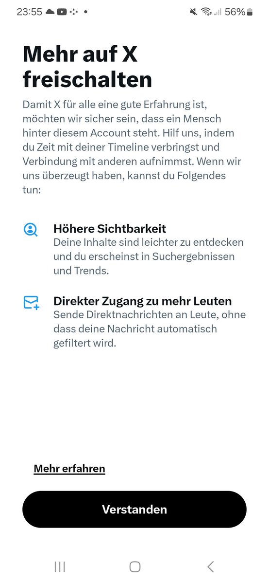 NullRuck's tweet photo. @EviSmokes @DirkLaurenz @JanLoew Korrekt, jetzt kam diese Meldung hier. Ich bin für Elon ein linker bot ;) ... ich glaube, ich finds ganz gut für X nicht mehr 'als Mensch' zu gelten ... LOL https://t.co/3x4yEA31h8