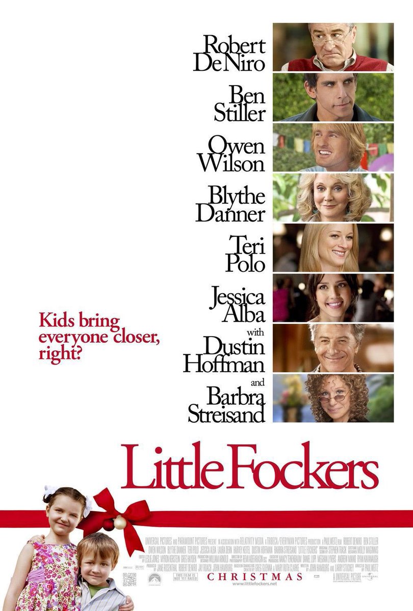FilmNewsNos's tweet photo. 🎬MOVIE HISTORY: 14 years ago today, December 22, 2010, the movie ‘Little Fockers’ opened in theaters!
@BenStiller #RobertDeNiro #OwenWilson #DustinHoffman #BarbraStreisand @TeriPolo1 #BlytheDanner #JessicaAlba #LauraDern #KevinHart #DaisyTahan #ColinBaiocchi #PaulWeitz https://t.co/63b2egzBWN