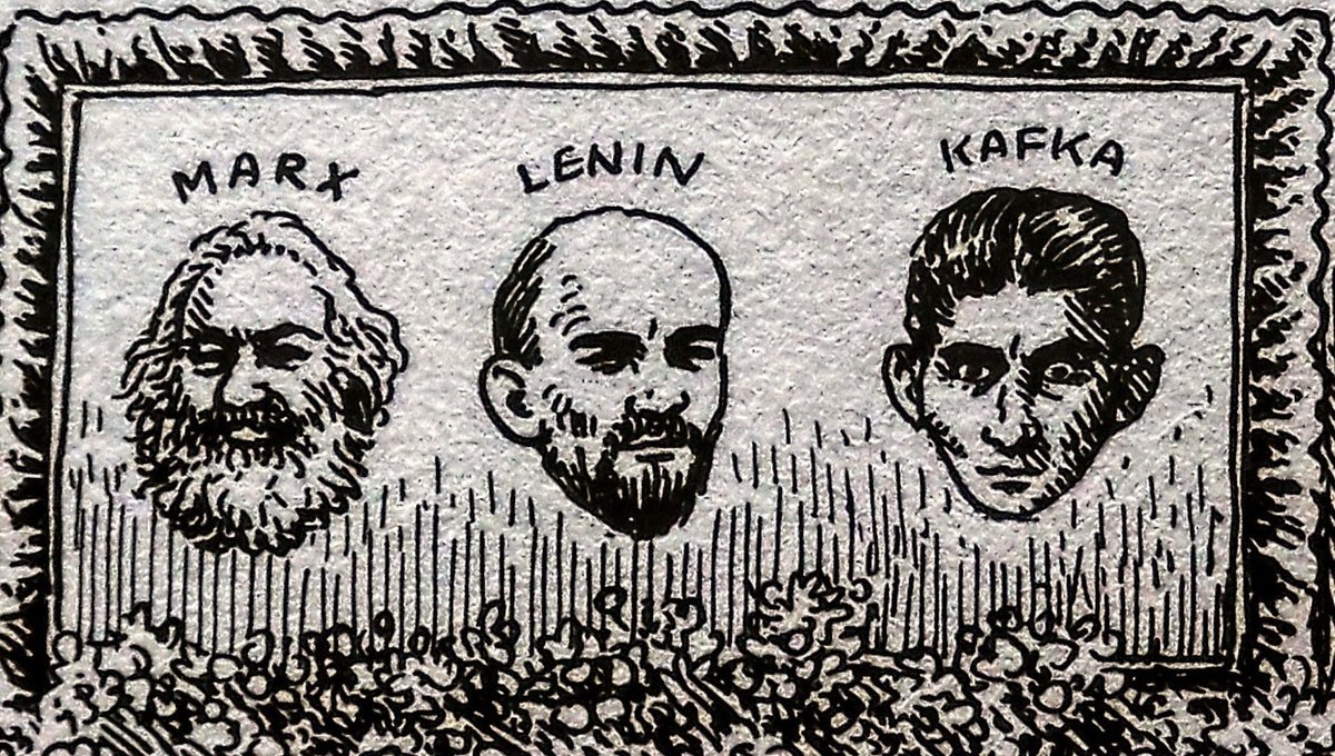 laviincompae's tweet photo. «El pez gordo les aplasta el cuello a los pobres bajo un sistema determinado, pero él no es el sistema en sí: también está encadenado. El capitalismo es un sistema de relaciones que se desarrollan de dentro afuera, de fuera adentro, de arriba abajo y de abajo arriba». Kafka, 1920 https://t.co/Gg9J5zOlue