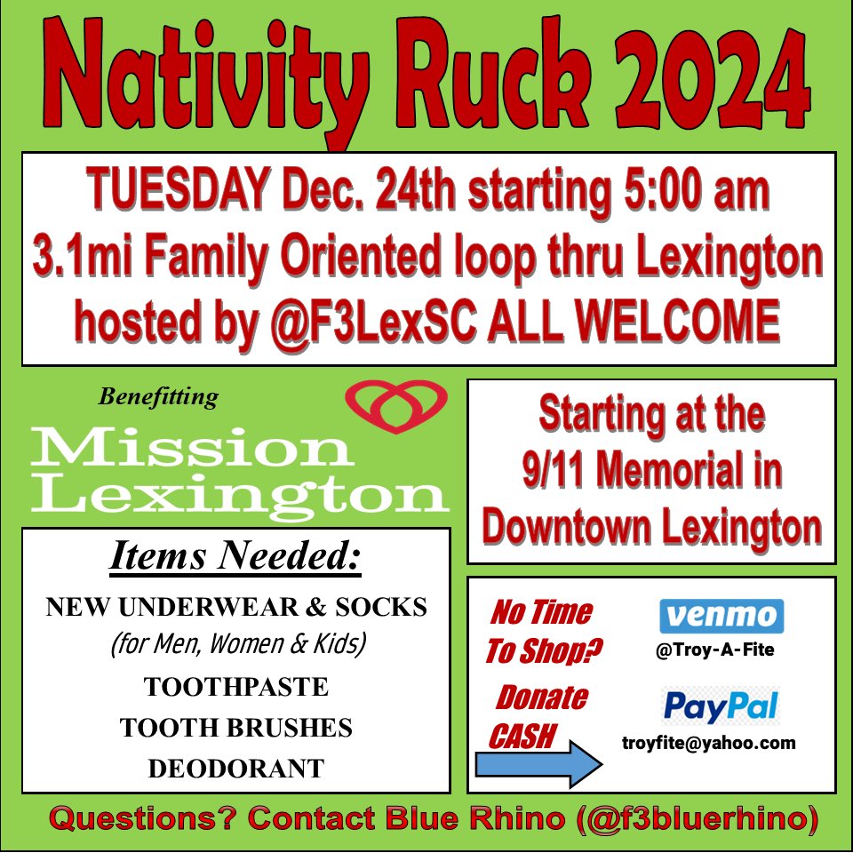 Sox (@f3bluerhino) on Twitter photo Safety is #1 priority! As we <a href="/noxgear/">noxgear</a> up and light up <a href="/TownLexingtonSC/">Town of Lexington SC</a> - please try and wear something bright,reflective or blinky! Grab your items and we will CU Tuesday Dec. 24 0500! <a href="/FiALexSC/">FiA Lexington</a> <a href="/F3LexSC/">F3 Lexington SC</a> <a href="/troyafite/">Troy Fite -👍🏼👍🏼</a> #ReasonfortheSeason Safety is #1 priority! As we <a href="/noxgear/">noxgear</a> up and light up <a href="/TownLexingtonSC/">Town of Lexington SC</a> - please try and wear something bright,reflective or blinky! Grab your items and we will CU Tuesday Dec. 24 0500! <a href="/FiALexSC/">FiA Lexington</a> <a href="/F3LexSC/">F3 Lexington SC</a> <a href="/troyafite/">Troy Fite -👍🏼👍🏼</a> #ReasonfortheSeason