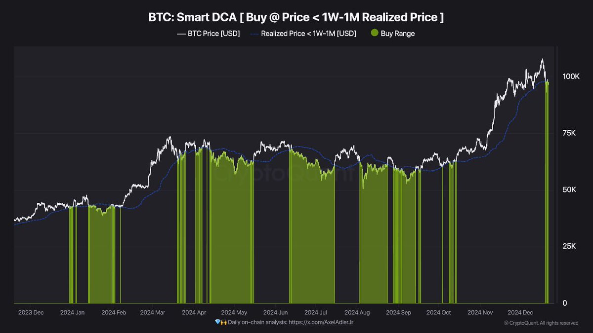 BTC 스마트 DCA 지표, 매수 시그널 발생