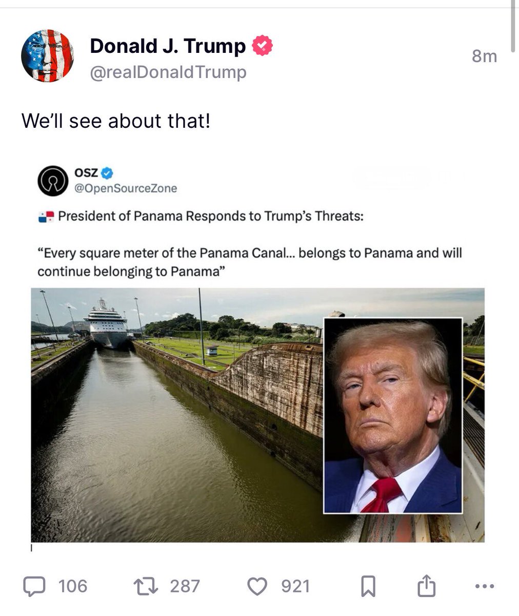 harryjsisson's tweet image. Trump is threatening Panama AGAIN. This guy is completely unhinged. He has no concept of foreign policy whatsoever.