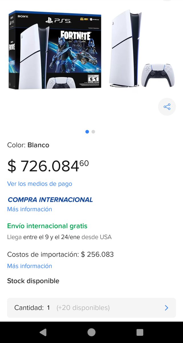 Con estos costos de envío que mete mercado libre...es menos robo comprar acá nomás ,al final la mejor opción sigue siendo chile para comprar