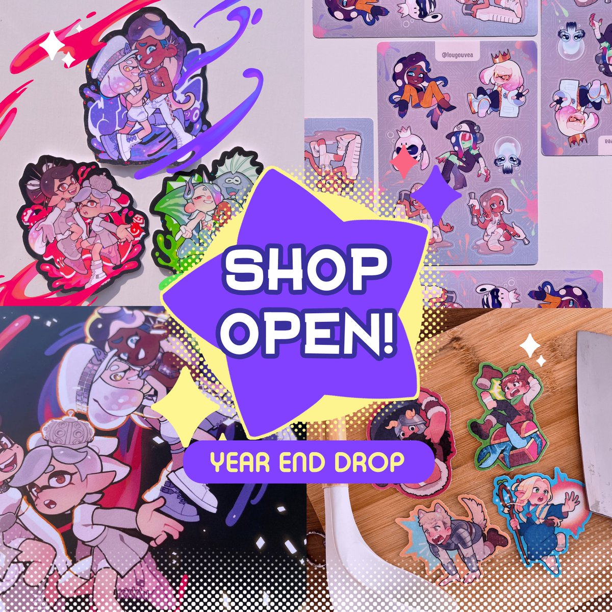 lougouvea's tweet photo. It's that time again! ✨ 
Grand Fest Stickers and prints available and sticker sheets are on sale! https://t.co/B0icLpPK7C