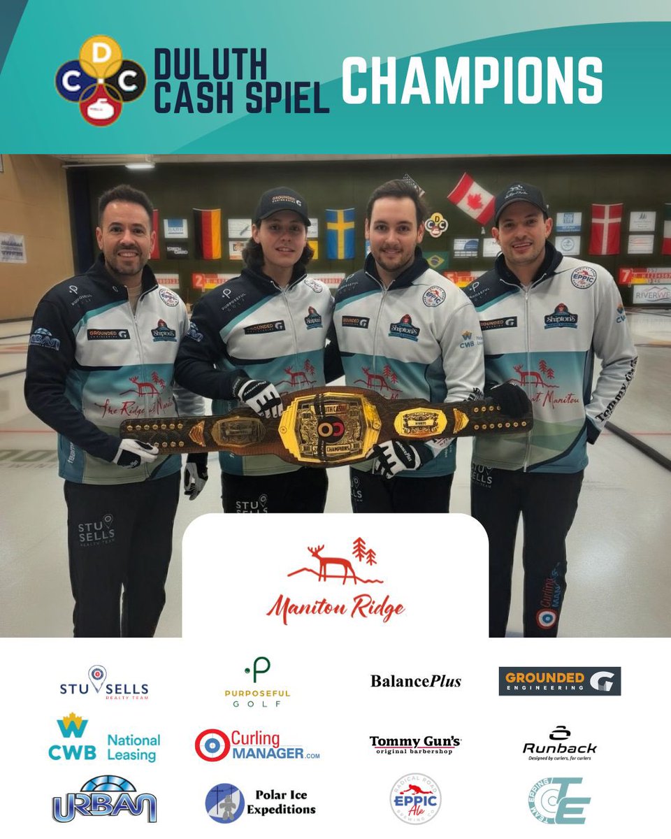 🏆 Duluth Cash Spiel Champs! 🏆 Thank to the Duluth curling club for hosting a great event! Awesome way to close out 2024!  
#TeamEpping #Determination #CurlingChamps