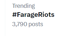 🚨Look, Nigel doesn't like you posting #FarageRiots so much that #FarageRiots is still trending, it's not big or clever posting #FarageRiots and keeping #FarageRiots trending. If you keep posting #FarageRiots, Nigel #FarageRiots will only cry down the phone to Elon Musk.