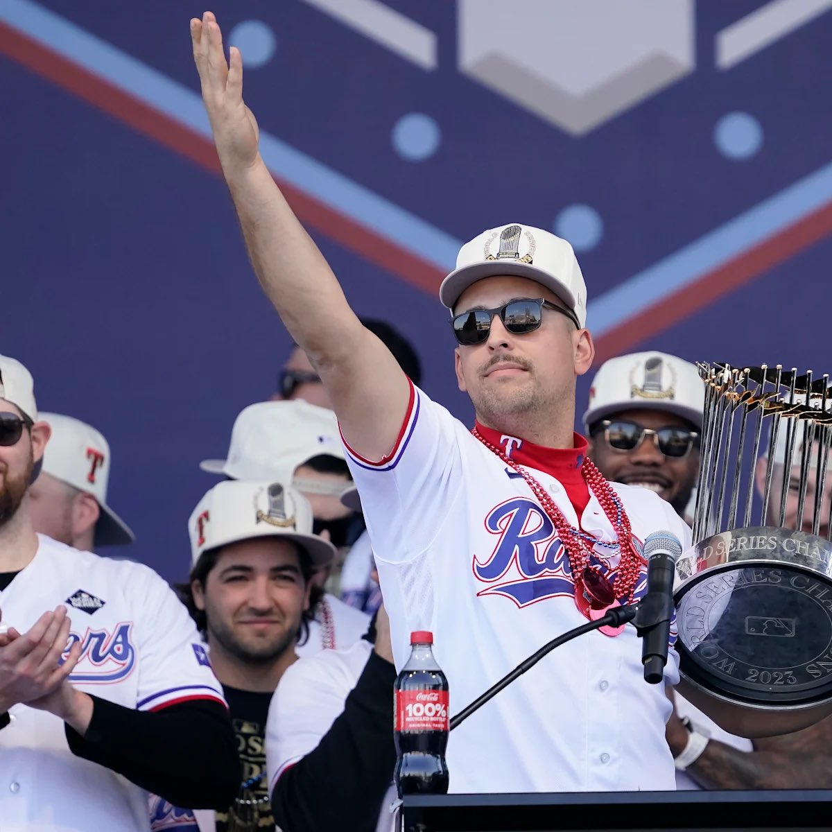 TepidP's tweet photo. Godspeed, World Champion first baseman Nathaniel Lowe. https://t.co/4c2UGWSvIU