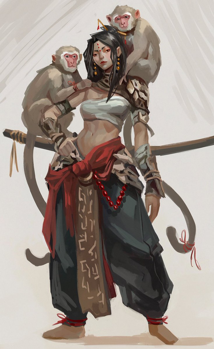 Useless_Elf's tweet photo. I was bored... I created a concept of a Monk  girl...
I love strong woman, yes https://t.co/ASoqPEklsh