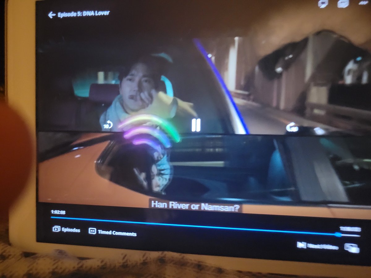 KarmaOfBTS777's tweet photo. I'm watching #DNALover and this reminds me of the Run BTS Telepathy episode! https://t.co/VB1HiaDAMe