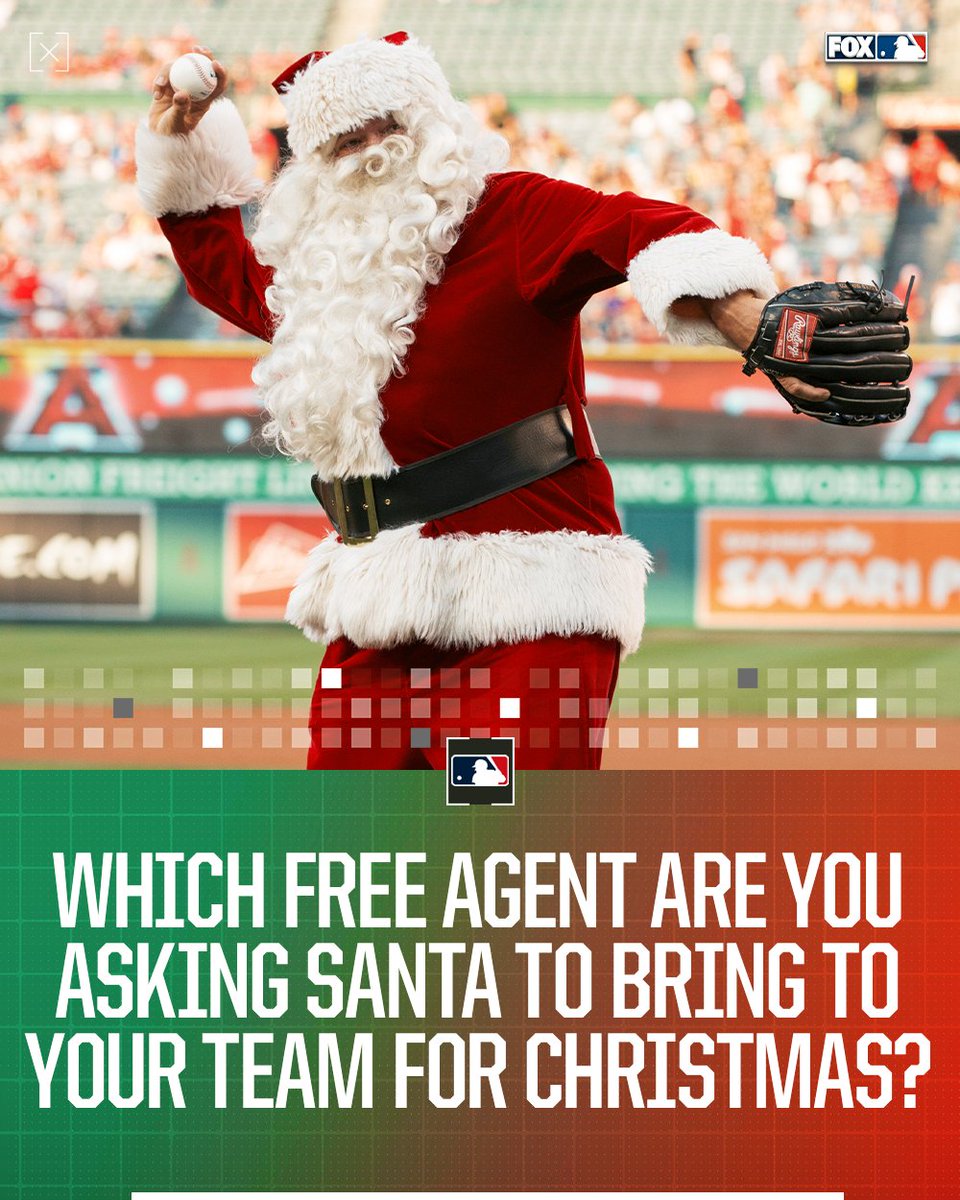 MLBONFOX's tweet photo. You can ask Santa to have one remaining free agent to sign with your team 🎅

Who is he bringing to your team on Christmas morning? 🎄 https://t.co/gONoRifWUM