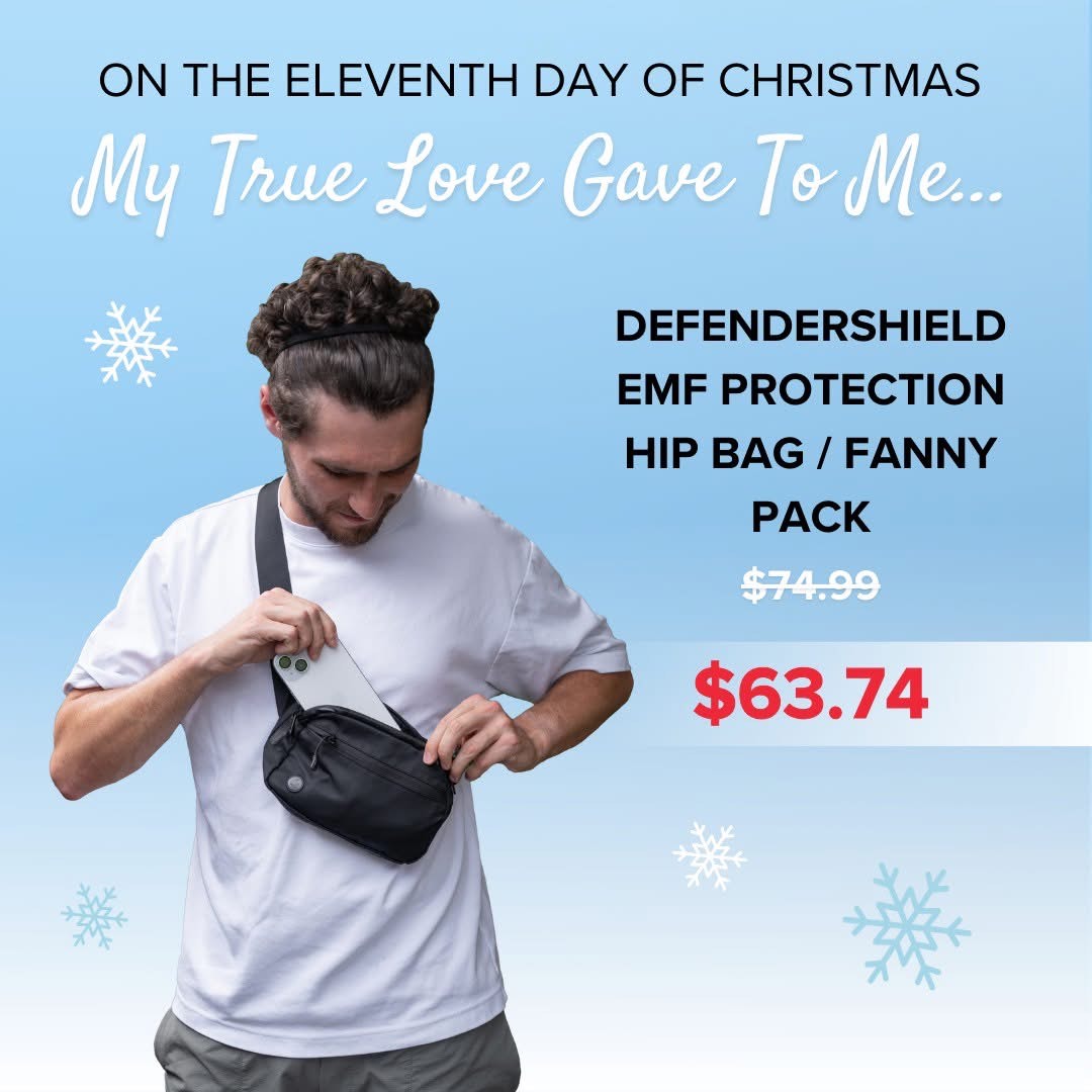 blanderic's tweet image. 🎄☃️ Our EMF Protection Hip Bag/Fanny Pack is the perfect practical gift! It blocks up to 99% of EMF radiation &amp;amp; the entire 5G spectrum. 🛡️✈️📱 

🎁 Shop now at defendershield.com/emf-radiation-… to save up to 30% OFF sitewide, valid through January 1st. 

#fannypack #fannypackswag #hipbag