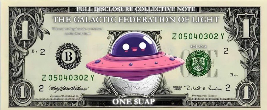 MoonCryptoG's tweet image. The new global standard of currency, an intergalactically recognised medium of value. $UAP #UFO $UAP #Crypto #Cryptocurrency #memecoin 
CA: 5vUyjXgpMjjofyDnjW5BWttJF73FKvcKHm9o6Wphpump

Next meme coin going to the moon!