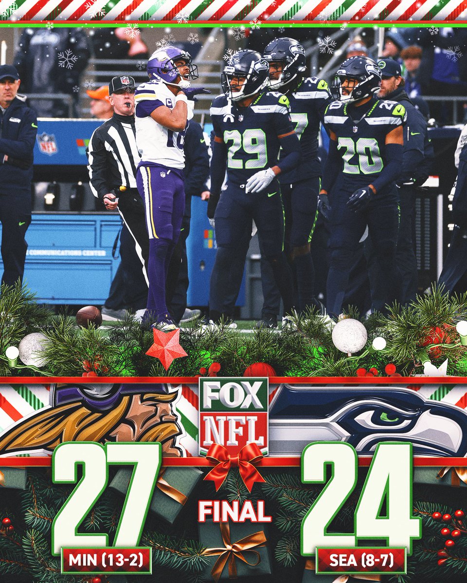 NFLonFOX's tweet photo. The #Vikings improve to 13-2 👏 https://t.co/mAFfQKxZ94