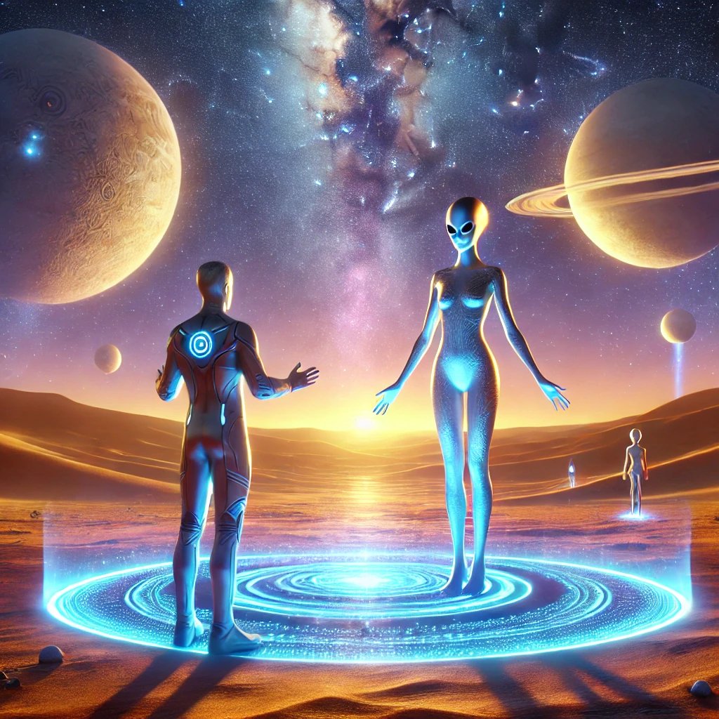 LievSandoval's tweet photo. "Cuando dos civilizaciones se encuentran, nace una oportunidad para compartir conocimiento y descubrir nuevas posibilidades. 🌌🤖
¿Qué crees que podríamos aprender del universo y sus misterios? Deja tu opinión sobre este emocionante futuro intergaláctico."

#PrimerContacto https://t.co/Vfzb8UARPj