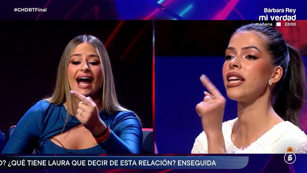 ghoficial's tweet photo. Laura, a Lucía: "Has intentado destruir lo que tengo con Manu y mira, has conseguido todo lo contrario. Lo que te duele es que la que te has comido los mocos has sido tú" #GHDBTFinal https://t.co/cl8lrXHVuV