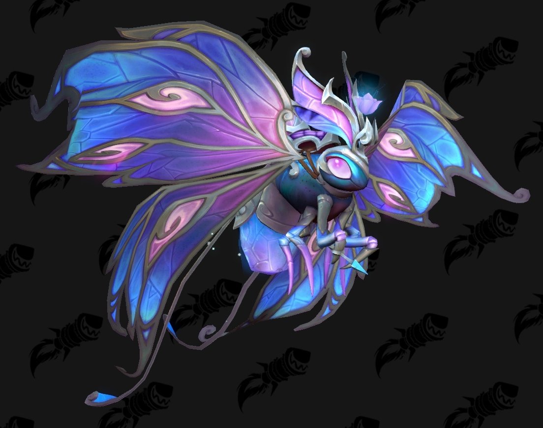 Saw a wowhead post of some upcoming mounts, I really, reaaaally want an armor set based off of this moth. The wings would make such a pretty half skirt!

So I had to doodle it, of course 😅