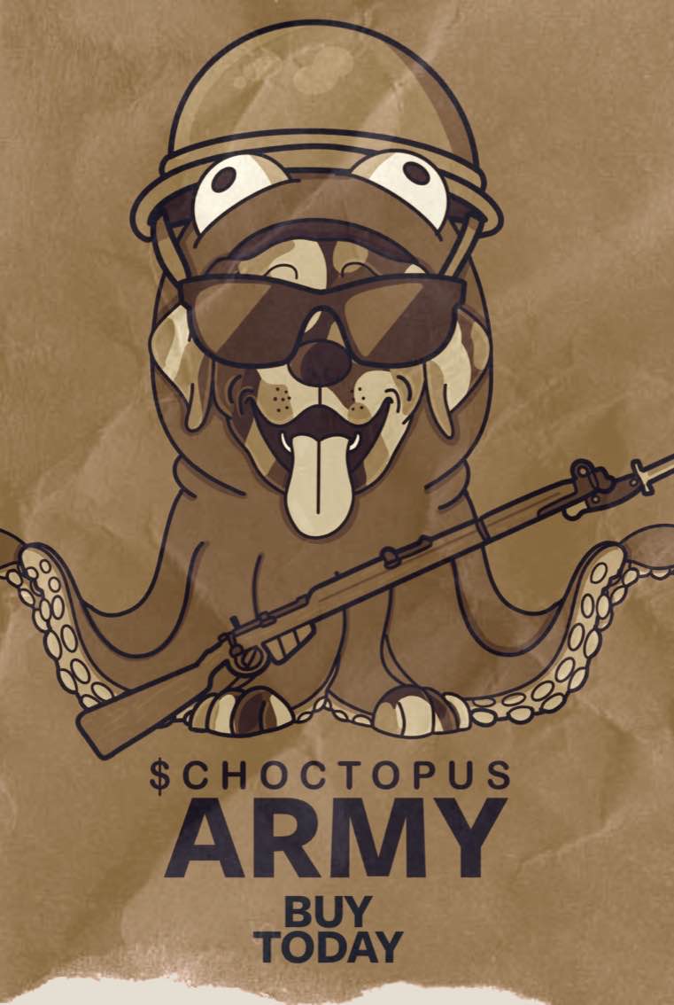 ChoctopusCrypto's tweet image. 🪖 We want YOU to enlist in the #ChoctopusArmy! 

Did you know that Choctopus holders can claim a special role in our Discord? Hold Choctopus and get promoted in our ranks to a Lieutenant, Captain, Major, or a General. Holder roles receive:

✅️ Special Officer Channels…