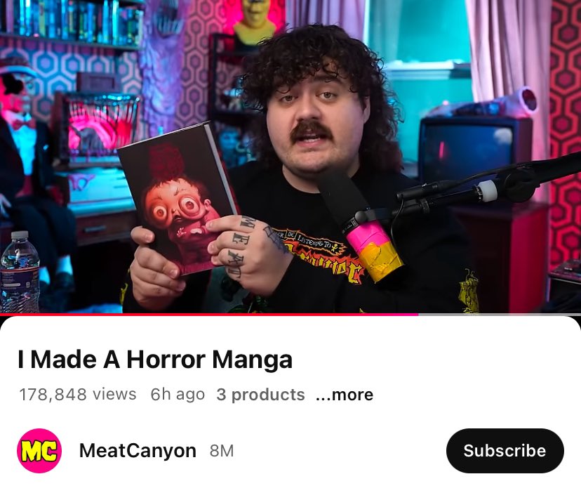 tyler_c_world's tweet photo. Another massive YouTube is entering the comics and manga space and publishing their own book.

I’ve seen Moist Critikal, Karl (Mr Beast), and now Meat Canyon jump in. And these are non comic-niche channels

Guys.

Build your personal brand and invest in yourself! 

Go indie!!!! https://t.co/nscPnZrnH0