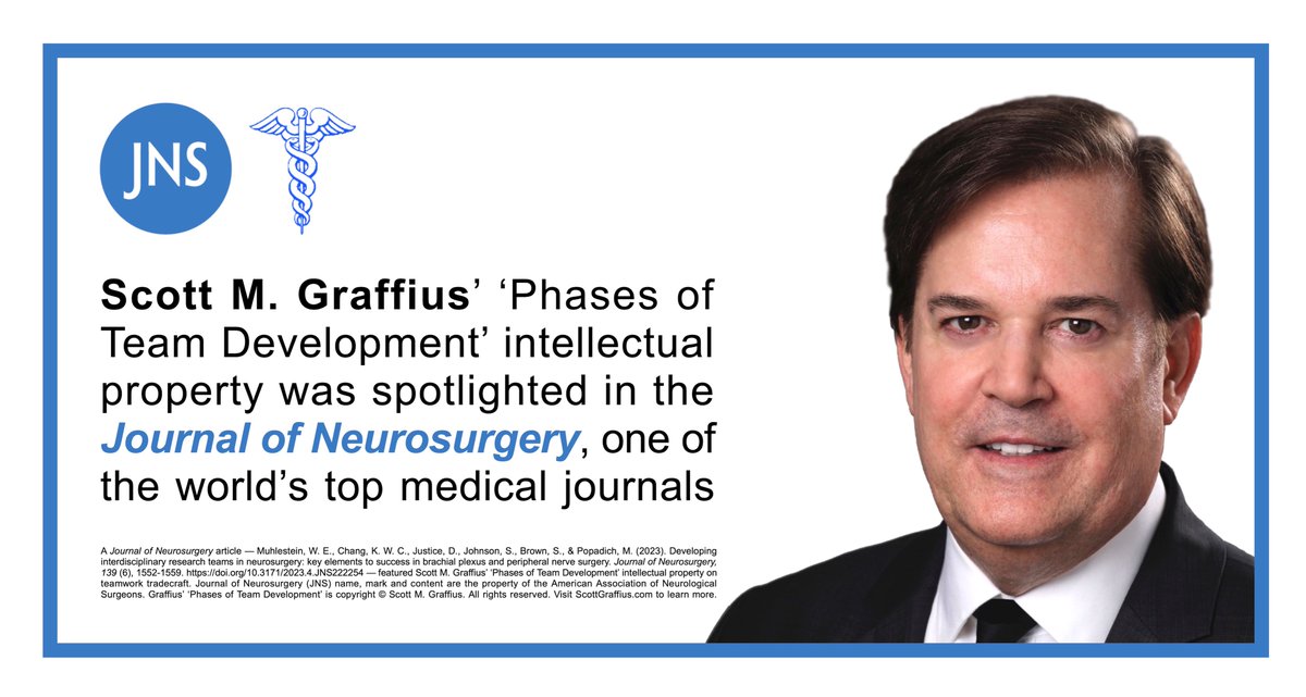 AgileScrumGuide's tweet photo. Agile author Scott M. Graffius' Phases of Team Development work was spotlighted in the Journal of Neurosurgery
https://t.co/4YF1W8Ryak
#Team #Teams #Collaboration #Teamwork #TeamworkTradecraft #HighPerformanceTeams #PhasesOfTeamDevelopment #TeamBuilding #TeamPhases #TeamStages https://t.co/D1cvhb6Wqw