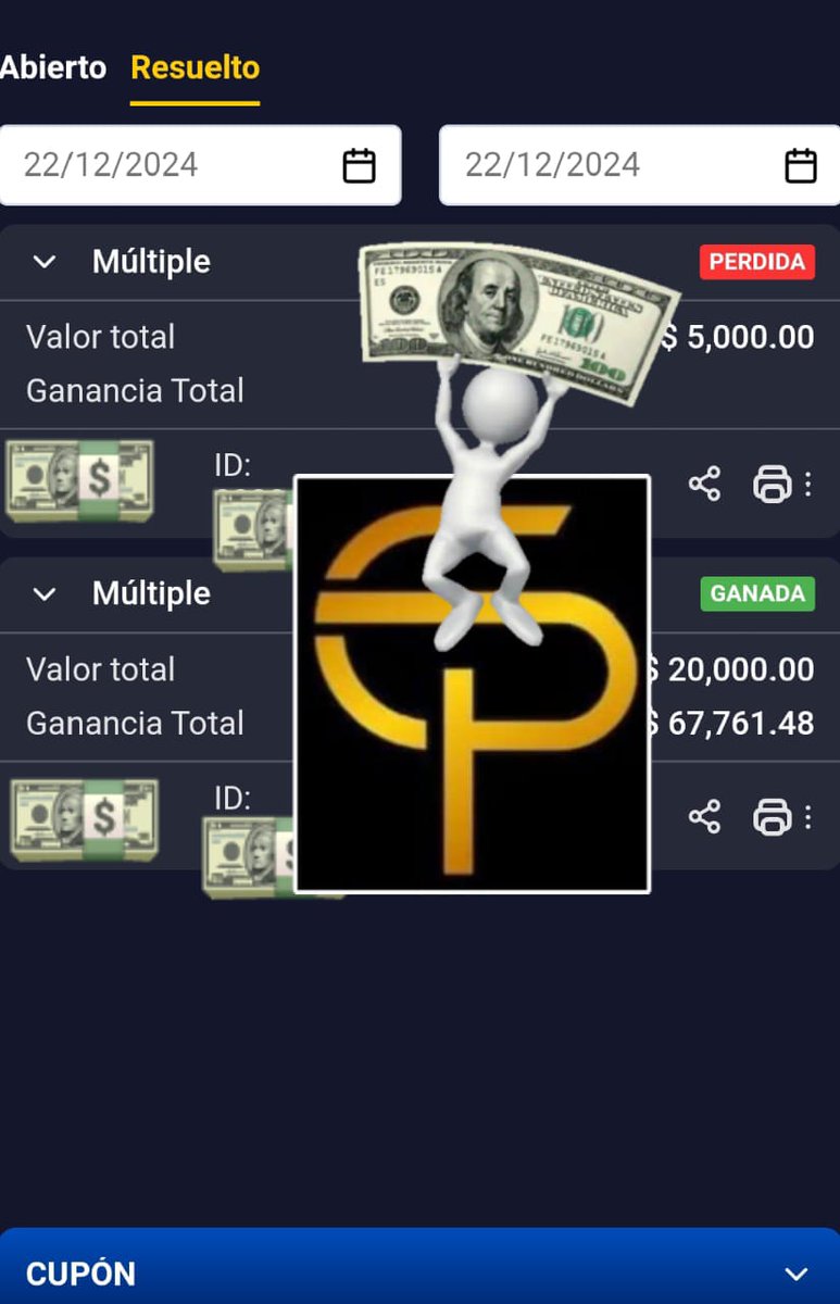 CAPODELPARLAY's tweet photo. Después de haber acertado 13 picks de los últimos 14 dejados abiertos TOTALMENTE GRATIS y sin apoyo de ustedes
Hoy cobre el Parlay "FIJO" que pedí pocas interacciones pero nos quedamos lejos, se ganó aunque con una cagada del ATALANTA pero fue dinero para atrás

150Likes y 75RT https://t.co/kegKRzx6M4