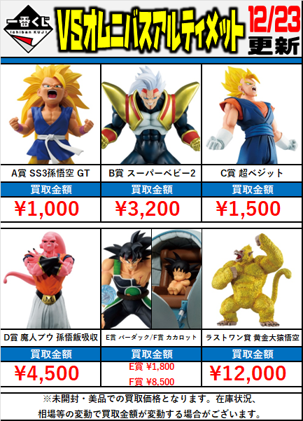 ドラゴンボール一番くじオムニバスアルティメットC、Ｄ賞まとめ売り ドラゴンボール 新作 #一番くじ #買取 情報‼ □VSオムニバス