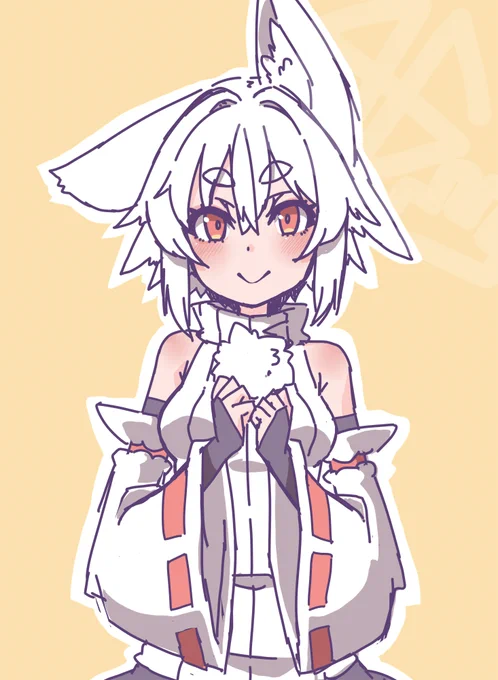 椛ちゃん描きましてんワシの椛ちゃんはつり目気味 