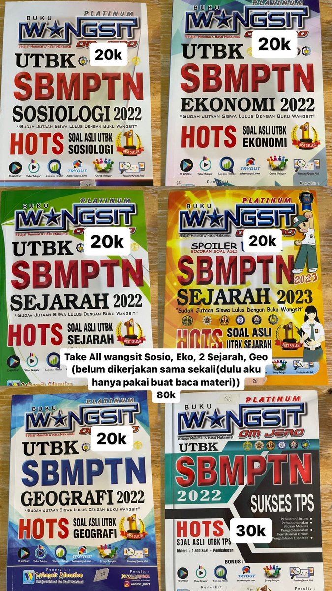 wemadeit_id's tweet photo. [WTS BUKU PERSIAPAN SNBT PRELOVED | START FROM 20k ADA #wangsit #bukuinten #bukuGO]

#zonaambis #zonauang #wts #wtsbukusnbt #bukusnbt #utbk #bukuutbk #prelovedbuku #bukuwangsit #bukuinten #bukuGO 

rt, likes, and shares are appreciated🫶

(+) https://t.co/02U18OUVce