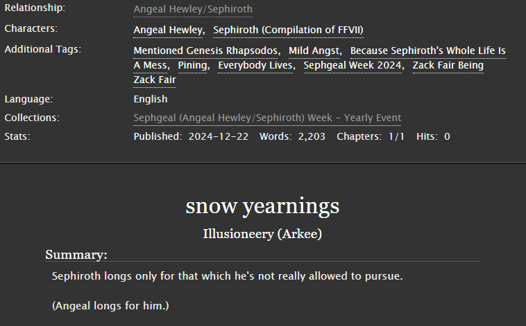 wingneery's tweet photo. i'm a wildcard, so i also wrote a little fic :)
#sephgealweek
day 2 - snowfall
๐ https://t.co/LUYh2l9hww
#sephgeal https://t.co/SgRAhYukbY