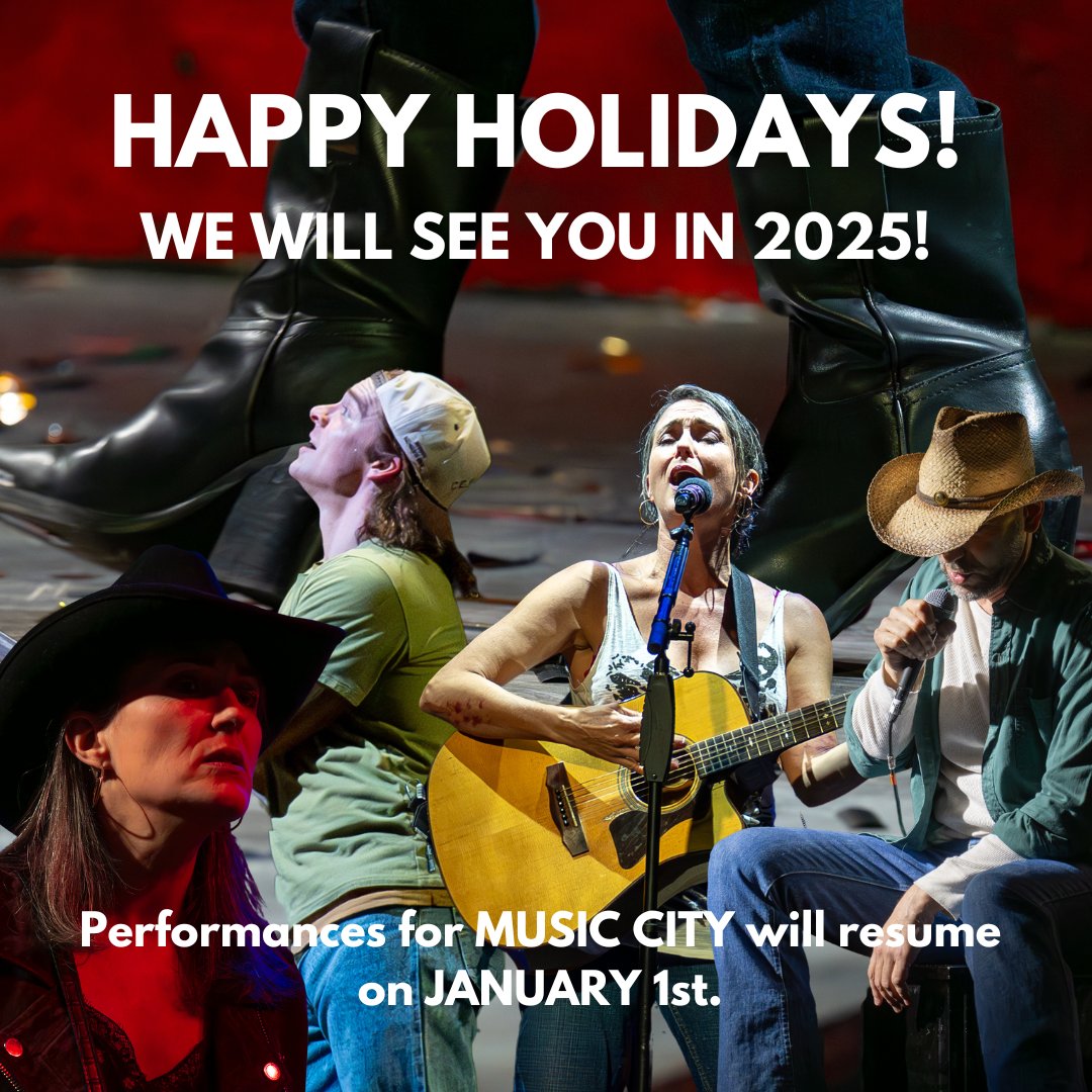 Happy Holidays from all of us at Bedlam Theatre! Performances for MUSIC CITY will resume on January 1st, 2025. See you in the new year!