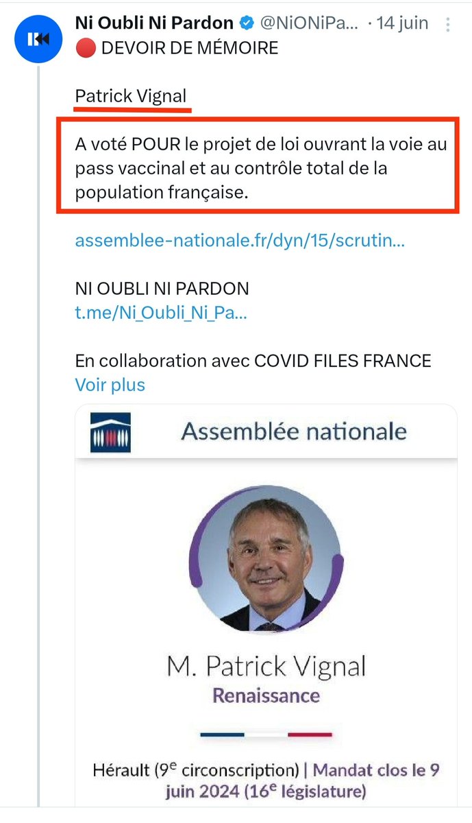 GnewsVox's tweet photo. @BFMTV 🤡 Allô Mr Patrick #Vignal :
Vu votre ferveur pour l'injection 💉,
Vu votre désir pour le Pass Vaccinal,
Vu votre âge (67 ans ds 1 mois), vous classifiant sujet à risque COVID..
J'espère que vous avez bien pris votre 9eme ou 10eme dose 💉!?
🥴Vous en êtes à combien déjà depuis ? https://t.co/Vx3axM2TEv