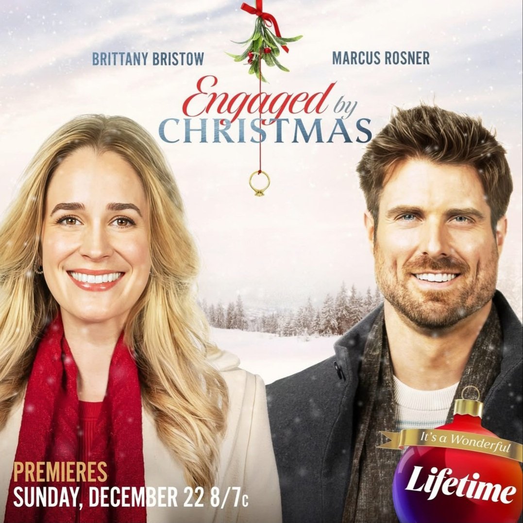 PinkSunsetxo's tweet photo. Engaged By Christmas starring Brittany Bristow and Marcus Rosner premieres on Lifetime in 10 minutes 💍🎄🎅💫 #EngagedByChristmas #ItsAWonderfulLifetime the last Lifetime Christmas movie to premiere @britbristow @themarcusrosner  

📸 Lifetime/Reel One https://t.co/r2BL6QnQBZ