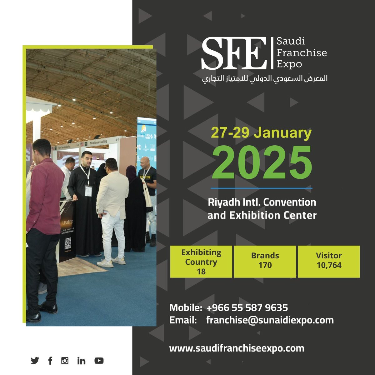 ConsultVf's tweet photo. 🌟 Discover Global Franchise Opportunities at Saudi Franchise Expo 2025! 🌟

👉 Register https://t.co/bK3d3kfhm0 

Be part of the transformation—your next big opportunity awaits at Saudi Franchise Expo 2025! https://t.co/5RGgG9HZQG