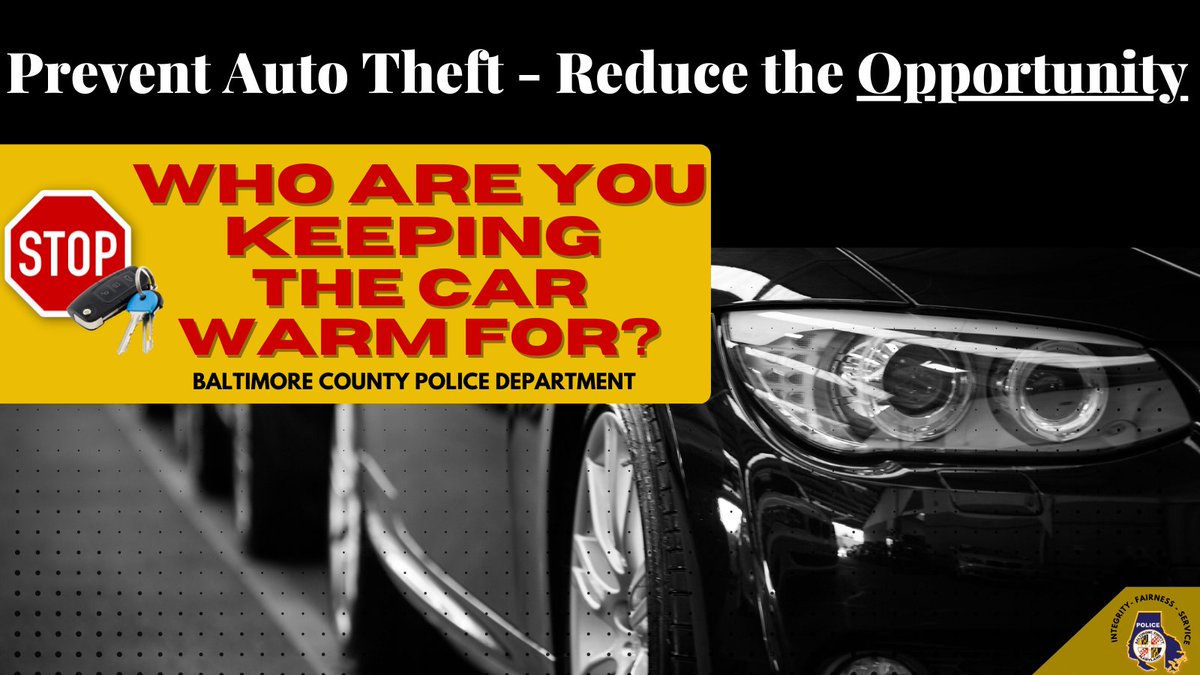 BaltCoPolice's tweet photo. 🏴☠️ Don’t let chilly weather lead to a car theft! 🌨️ Warming up your vehicle? Stay with it! It only takes seconds for a thief! 🚗💨 #StaySafe #BCoPD #Safety #Vehilce https://t.co/mdRsvWp5Xt