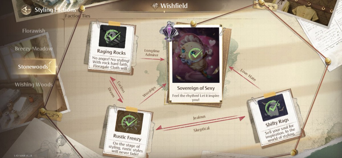 MysticRoseYT's tweet image. Finally finished the Stonewoods Factions in @InfinityNikkiEN! Just the Wishing Woods to go🥰 #InfinityNikki  #cozygames #factions