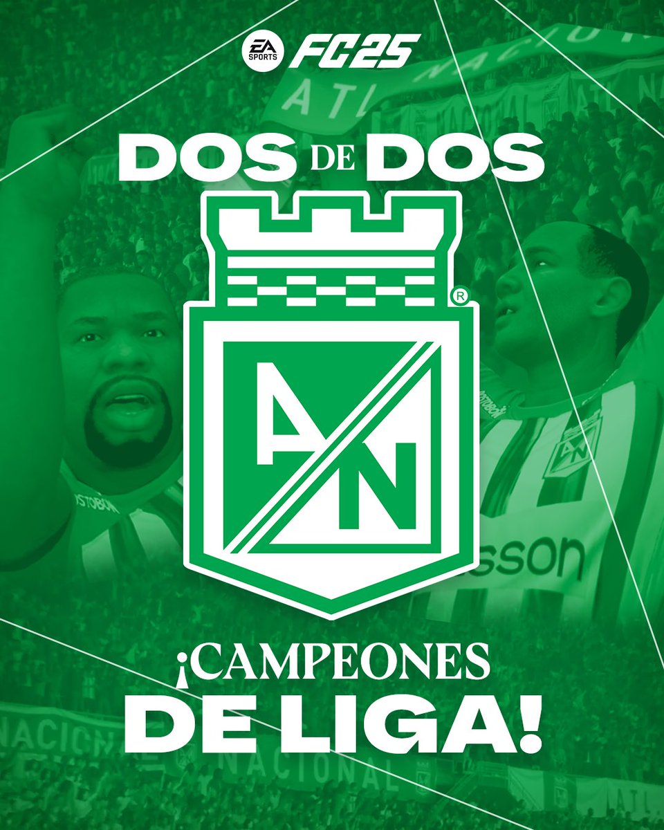 easportsfclatam's tweet photo. 2/2 🏆

¡Atlético @nacionaloficial vuelve a ser campeón de liga en 🇨🇴!

¡Felicidades, Verdolagas! 💚

#SiempreNacional https://t.co/PsVLUkDiYd